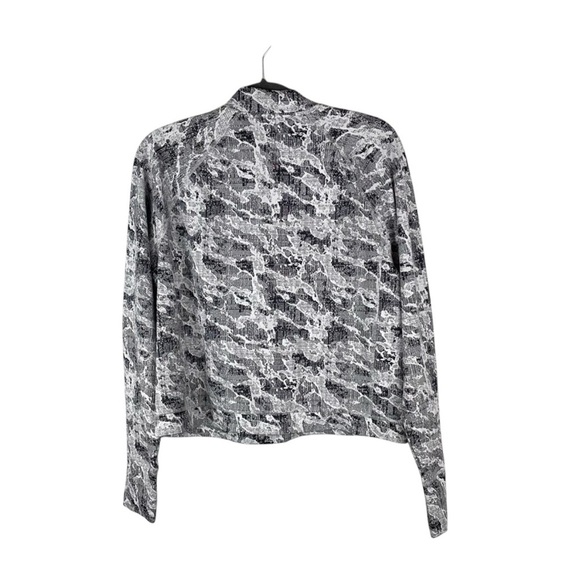 Spyder Active Grey Print 1/4 Zip Long Sleeve Top size Large - Picture 2 of 4
